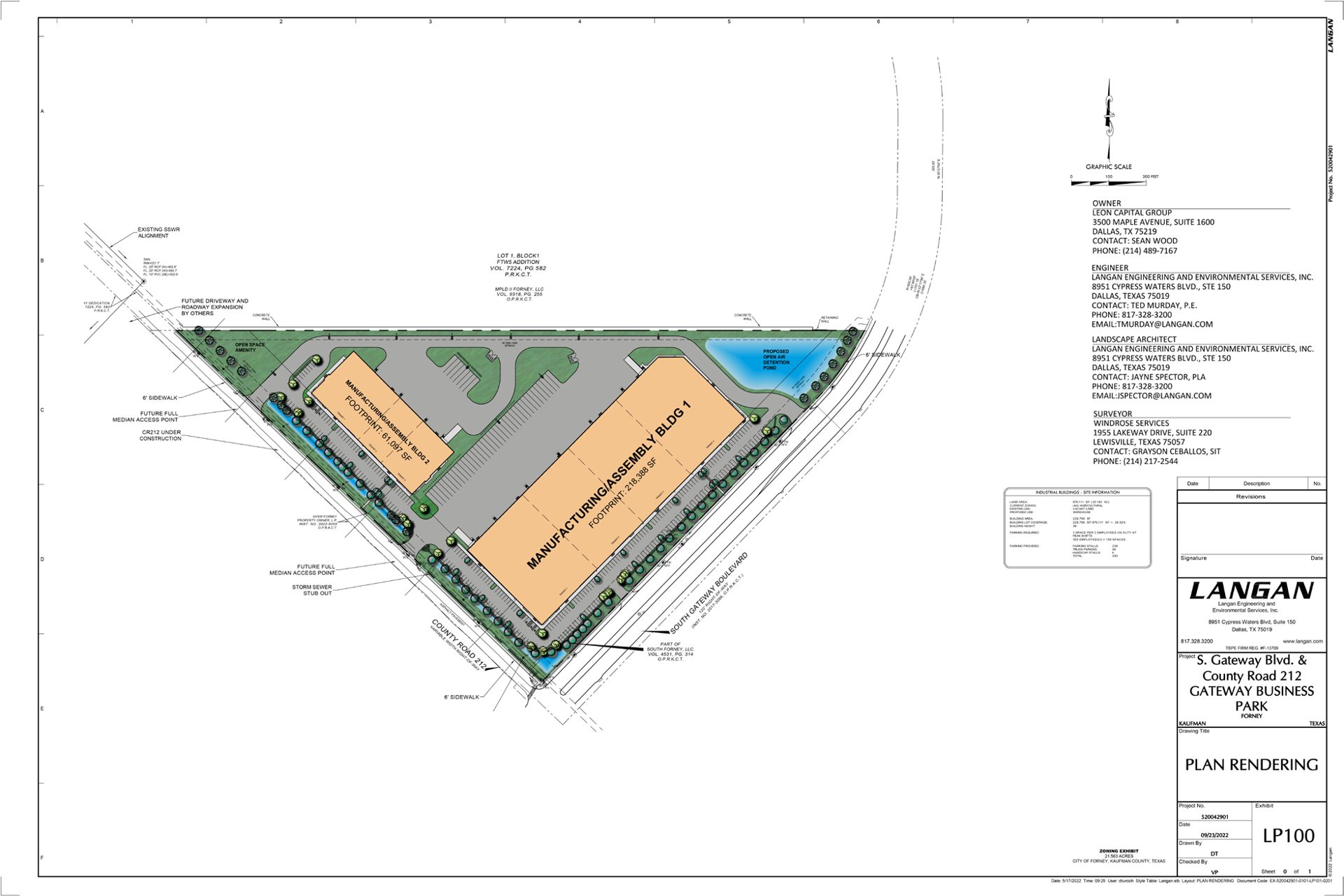 Gateway Business Park site plan showing Building 1 and Building 2